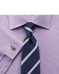 Charles Tyrwhitt Navy And White Silk Classic Double Stripe Tie