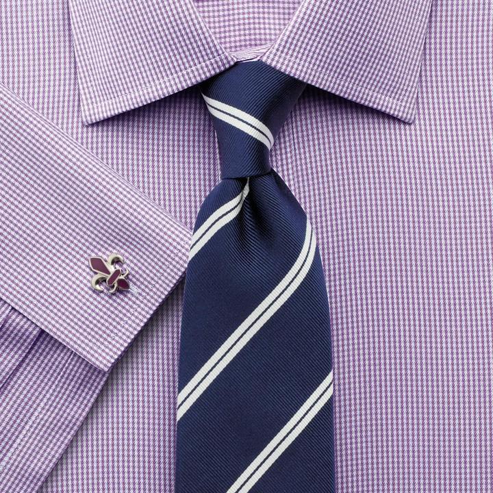 Charles Tyrwhitt Navy And White Silk Classic Double Stripe Tie, $49 ...