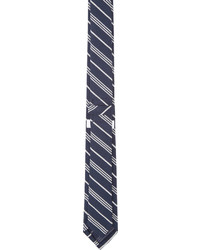 Thom Browne Navy White Striped Tie