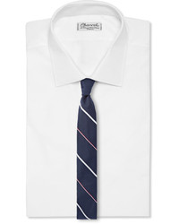 Thom Browne Slim Striped Silk And Cotton Blend Twill Tie