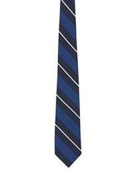 Fairfax Striped Jacquard Necktie Blue