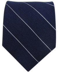 The Tie Bar Wool Stripe Midnight Navy