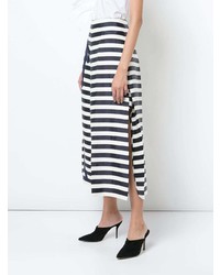 DELPOZO Striped Flared Cropped Trousers
