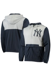 STITCHES Navygray New York Yankees Anorak Hoodie Half Zip Jacket At Nordstrom