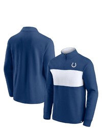 FANATICS Branded Royalwhite Indianapolis Colts Block Party Quarter Zip Jacket