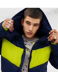 Navy and Yellow Puffer Jacket