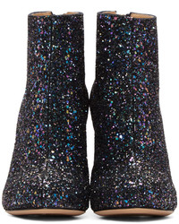 Charlotte Olympia Blue Glittered Alba Ankle Boots