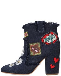 Laurence Dacade 95mm Patches Denim Ankle Boots