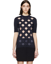 Paco Rabanne Navy Diamond Cut Out Top