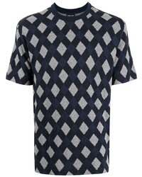 Giorgio Armani Diamond Jacquard Knitted T Shirt