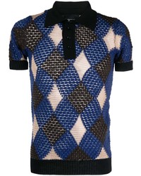 Botter Diamond Pattern Knitted Polo Shirt