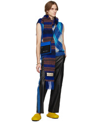 Marni Blue Iconic Mohair Argyle Vest