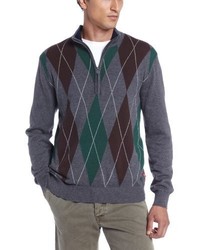 Izod Long Sleeve Quarter Zip Fine Gauge Stretched Diamond Sweater