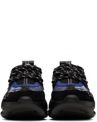 Versace Black Blue Chain Reaction Sneakers
