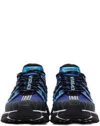 Versace Black Blue Trigreca Low Top Sneakers
