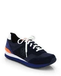 Tory Burch Colorblock Suede Fabric Sneakers