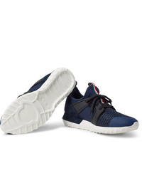 Moncler Emilien Suede And Rubber Trimmed Mesh Sneakers