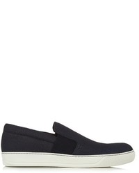 Lanvin Slip On Grained Leather Trainers