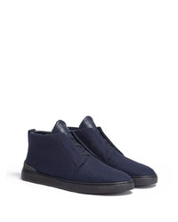 Zegna Triple Stitch Mid Top Sneakers