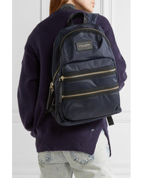 Marc Jacobs Biker Leather Trimmed Shell Backpack Midnight Blue