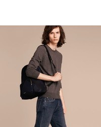 Burberry Leather Trimmed Printed Backpack