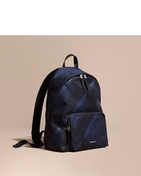 Burberry Leather Trimmed Printed Backpack