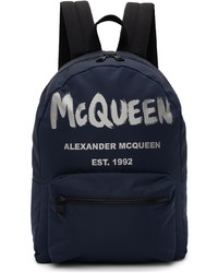 Alexander McQueen Navy Grey Metropolitan Backpack
