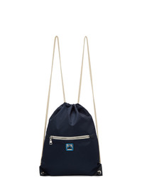 Prada Navy Logo Drawstring Backpack