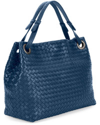 Bottega Veneta Medium Intrecciato Shoulder Bag Cobalt Blue
