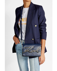 Karl Lagerfeld X Stylebopcom Ksignature Shoulder Bag In Midnight Blue