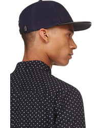 Marc by Marc Jacobs Blue Leather Terrycloth Terrence Baseball Cap