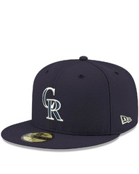 New Era Navy Colorado Rockies Logo White 59fifty Fitted Hat At Nordstrom