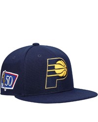 Mitchell & Ness Navy Indiana Pacers 50th Anniversary Snapback Hat