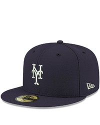 New Era Navy New York Mets Logo White 59fifty Fitted Hat At Nordstrom