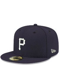 New Era Navy Pittsburgh Pirates Logo White 59fifty Fitted Hat