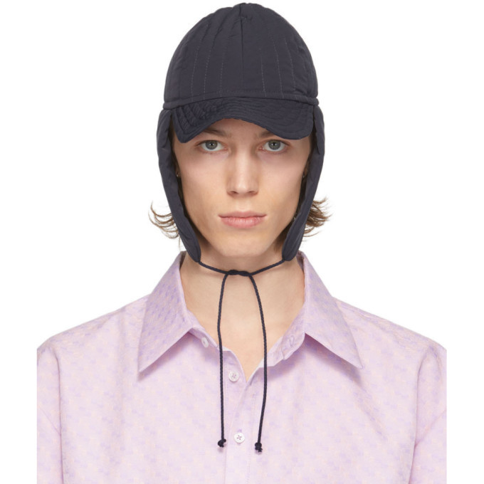 Camiel Fortgens Navy Quilted Padded Cap, $210 | SSENSE | Lookastic