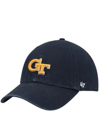 '47 Navy Tech Yellow Jackets Clean Up Logo Adjustable Hat