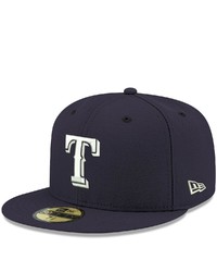 New Era Navy Texas Rangers Logo White 59fifty Fitted Hat At Nordstrom