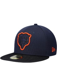 New Era Navyblack Chicago Bears 2021 Nfl Sideline Road 59fifty Fitted Hat