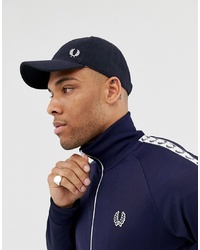 Fred Perry Pique Classic Baseball Cap In Navy