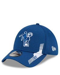 New Era Royal Indianapolis Colts 2021 Nfl Sideline Home Historic Logo 39thirty Flex Hat