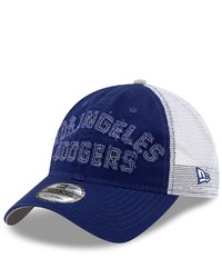 New Era Royal Los Angeles Dodgers Frayed Wordmark Trucker 9twenty Adjustable Hat At Nordstrom
