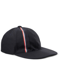 Thom Browne Striped Selvedge Trimmed Wool And Mohair Blend Baseball Cap