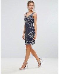 Frock And Frill Frock Frill Floral Embellished Flapper Mini Dress
