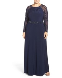 Marina Beaded A Line Jersey Gown