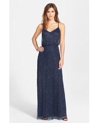 Adrianna Papell Beaded Chiffon Blouson Gown