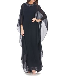 JS Collections Beaded Chiffon Caftan Gown