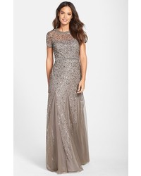 Adrianna Papell Beaded Mesh Gown 318 Nordstrom Lookastic