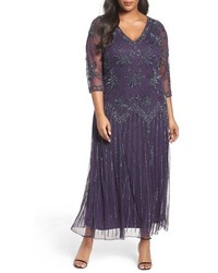 Pisarro Nights Plus Size Beaded A Line Gown