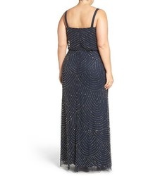 Adrianna Papell Plus Size Beaded Blouson Gown